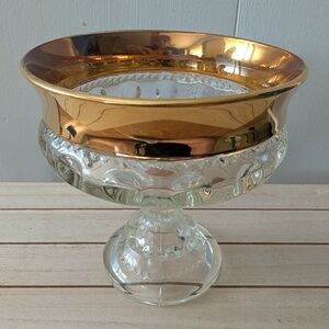 3 For $30 Deal - Gold and Clear Glass Pedestal Bowl